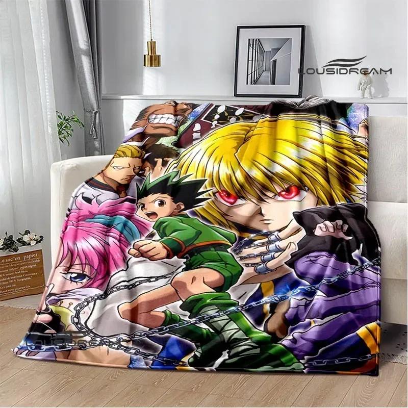 HUNTER×HUNTER Мультяшные принты Пледы Пикниковый плед Фланец Теплый плед Домашние дорожные пледы Постельное белье Подарок на день рождения