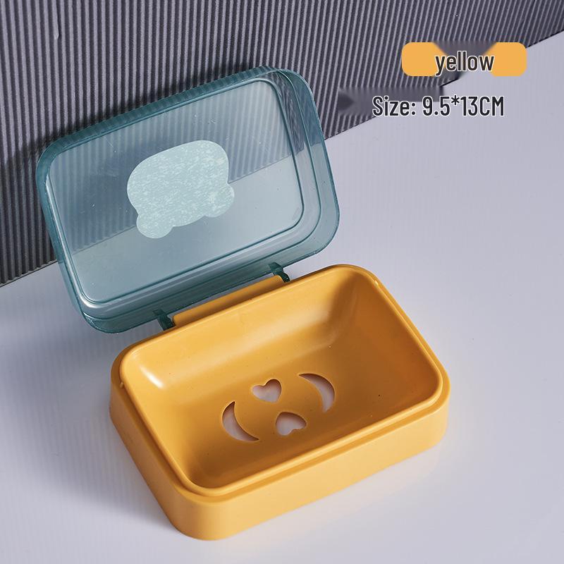 Portable Transparent Soap Box with Draining Lid for Bathroom, Dormitory, or Shower