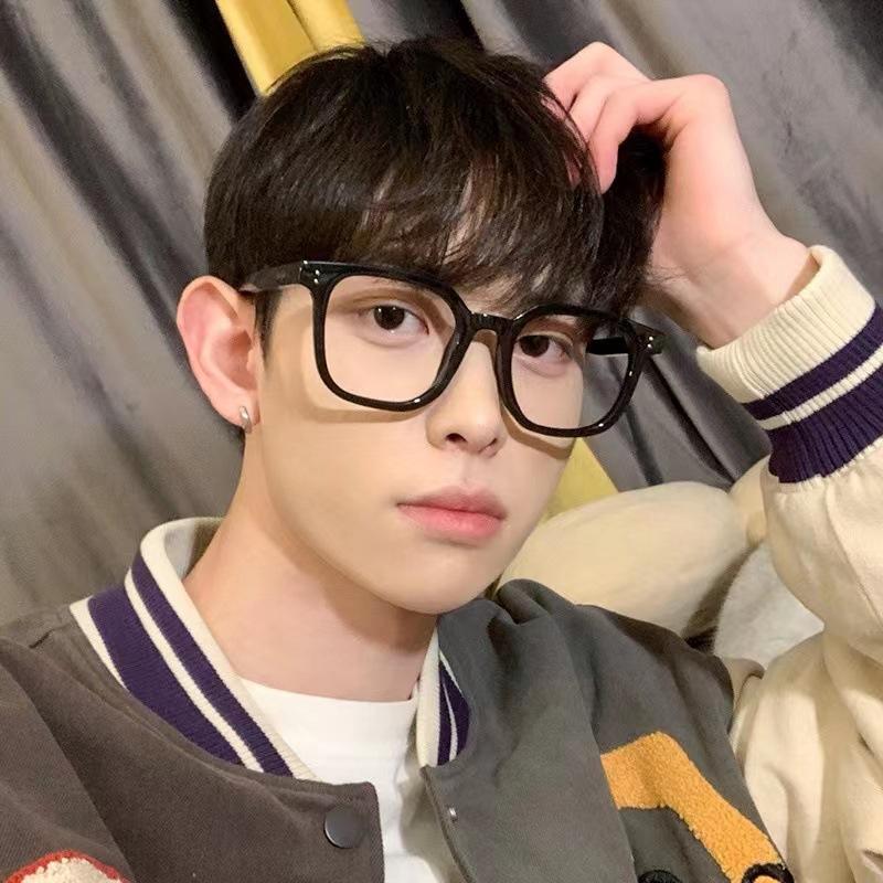 Black Frame Myopia Glasses For Women Can Be Matched With Degree Discoloration Eye Frame Frames Large Frame Plain Artifact, Big Face Showing Small Face