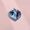 Expressive Shaped Heart Brooch With Blue Flame Cartoon Character For Trendy Accents Outfit