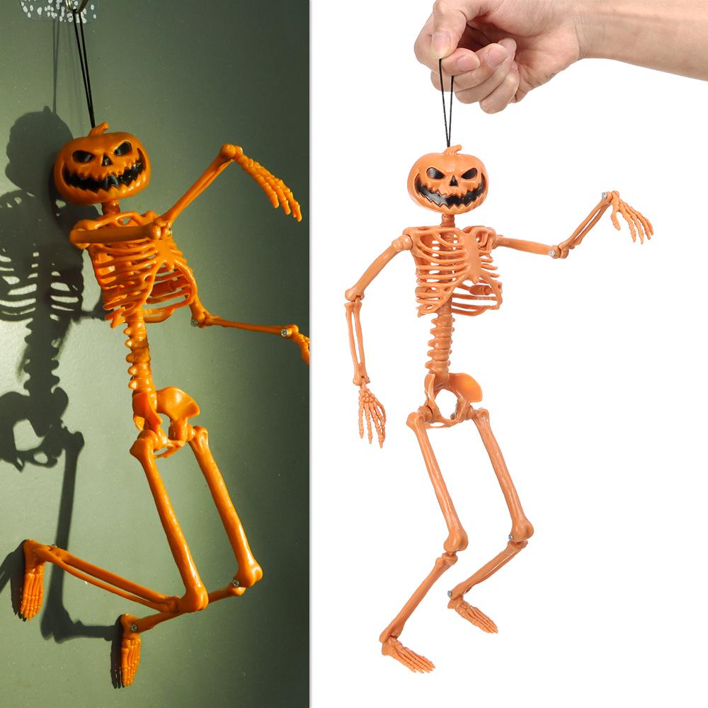 House Decoration Anatomical Toys Halloween Human Skeleton Body Figurine Bone Model Pumpkin Skull