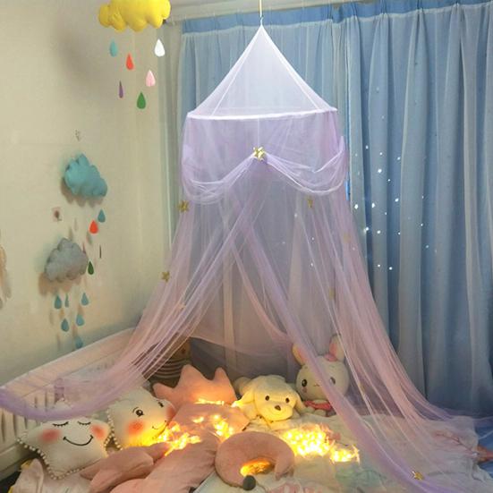 Тюль со звездой и бабочкой, детская кровать, купольный балдахин, занавеска, подвесная палатка с москитной сеткой