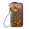 Genuine Leather Large Clutch Wallet Zipper Long Hand Wallets Card Holder Handmade Cowhide Purse