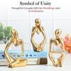 Set of 3 Gold Abstract Thinker Men Statue Set - Modern Art Showpieces for Home Decor, Living Room, Bedroom,Office