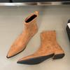 Модные дизайнерские винтажные ботильоны Liyke для женщин на осень-зиму, с острым носком, на тонком квадратном каблуке, современная короткая обувь ботильоны женская