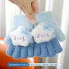 Kids' Winter Cartoon Plush Five-Finger Gloves - Warm, Anti-Freeze, for Boys & Girls, Medium To Large
