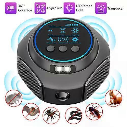 Pro 360° Electronic Control Ultrasonic Repellent Pest Rat Mice Rodent Repeller less