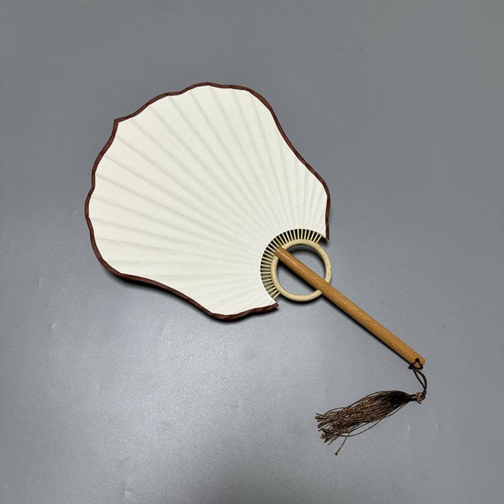 Vintage DIY Xuan Paper Fan Classical Round Fan Portable Hand Painted Fan  Painting