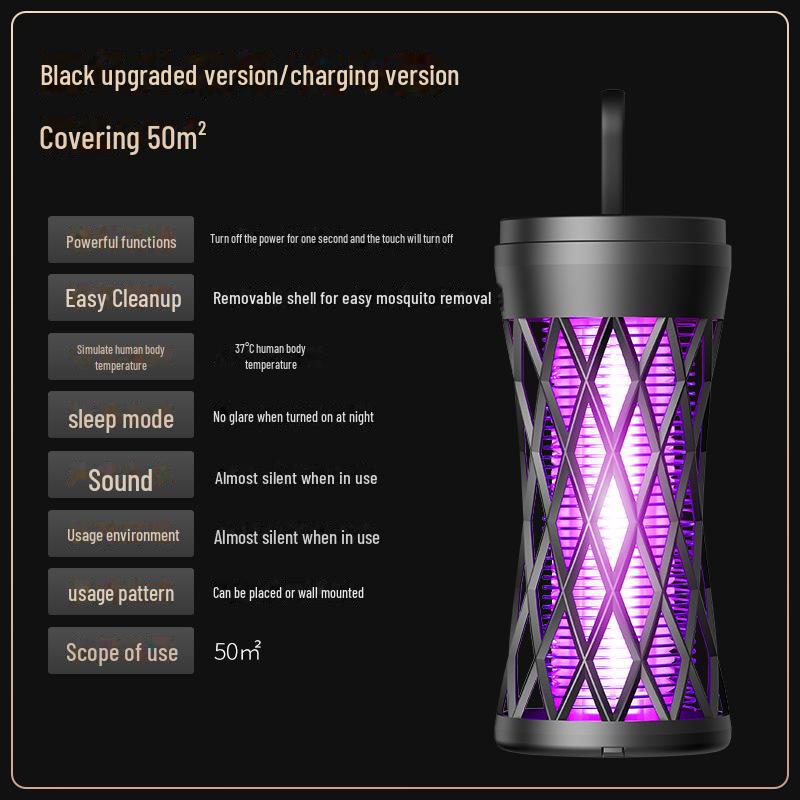 USB-перезаряжаемая настенная лампа от комаров для использования в помещении и на улице