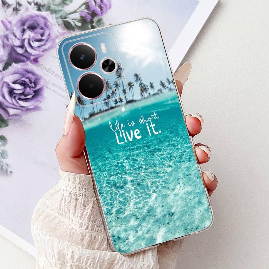 Чехол для Realme 14 5G Чехол-бампер Realme 14T RMX5078 RMX5075 Ударопрочный Силиконовый Мягкий ТПУ Цветочный Бампер Для Realme14 14 T Корпуса Телефона