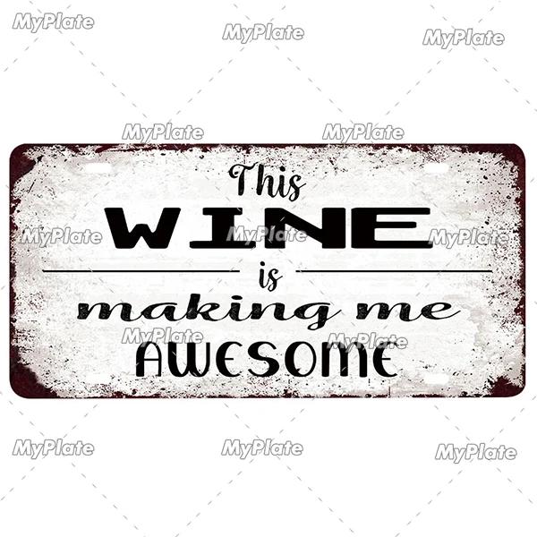 Vintage Wine & Coffee Metal Tin Sign - 15x30cm Plate, Man Cave Bar Wall Decor, Home Art Poster, 1pc