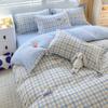 Четырехсезонный универсальный комплект из четырех предметов, приятный для кожи хлопковый пододеяльник, простыня, двуспальная кровать, комплект из трех предметов для общежития