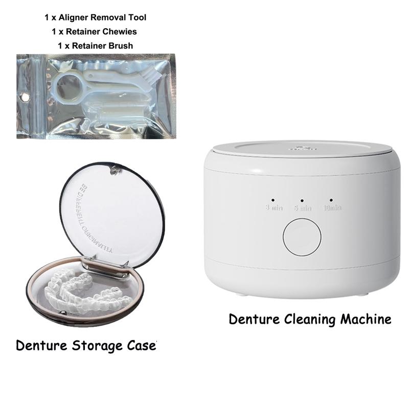 New Ultrasonic Retainer Cleaner Machine for Dentures Retainer Mouth Guard Aligner Whitening Trays Personal Oral Supplies