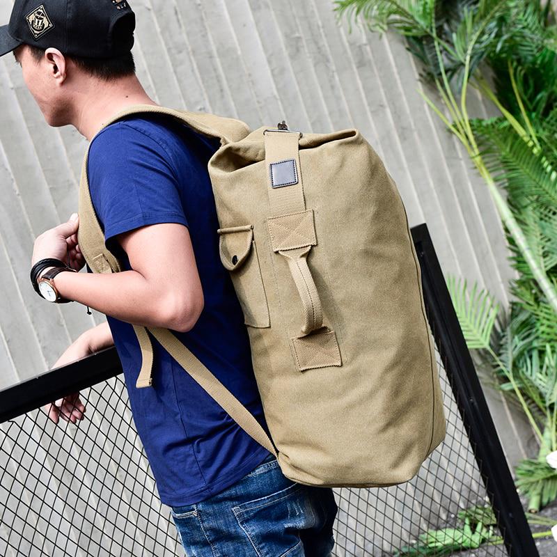 Large Capacity Rucksack Man Travel Bag Mountaineering Backpack Male Luggage Canvas Bucket Shoulder Bags Men Backpacks