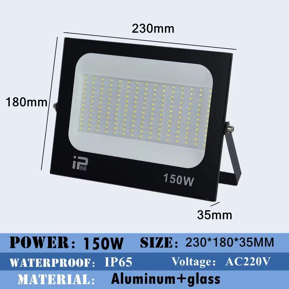 AC220V LED Flood Light Spotlight IP66 Waterproof Outdoor Garden Porch Courtyard Lamp  6500K Garage Gate Wall Lamps 100W 150W 200W