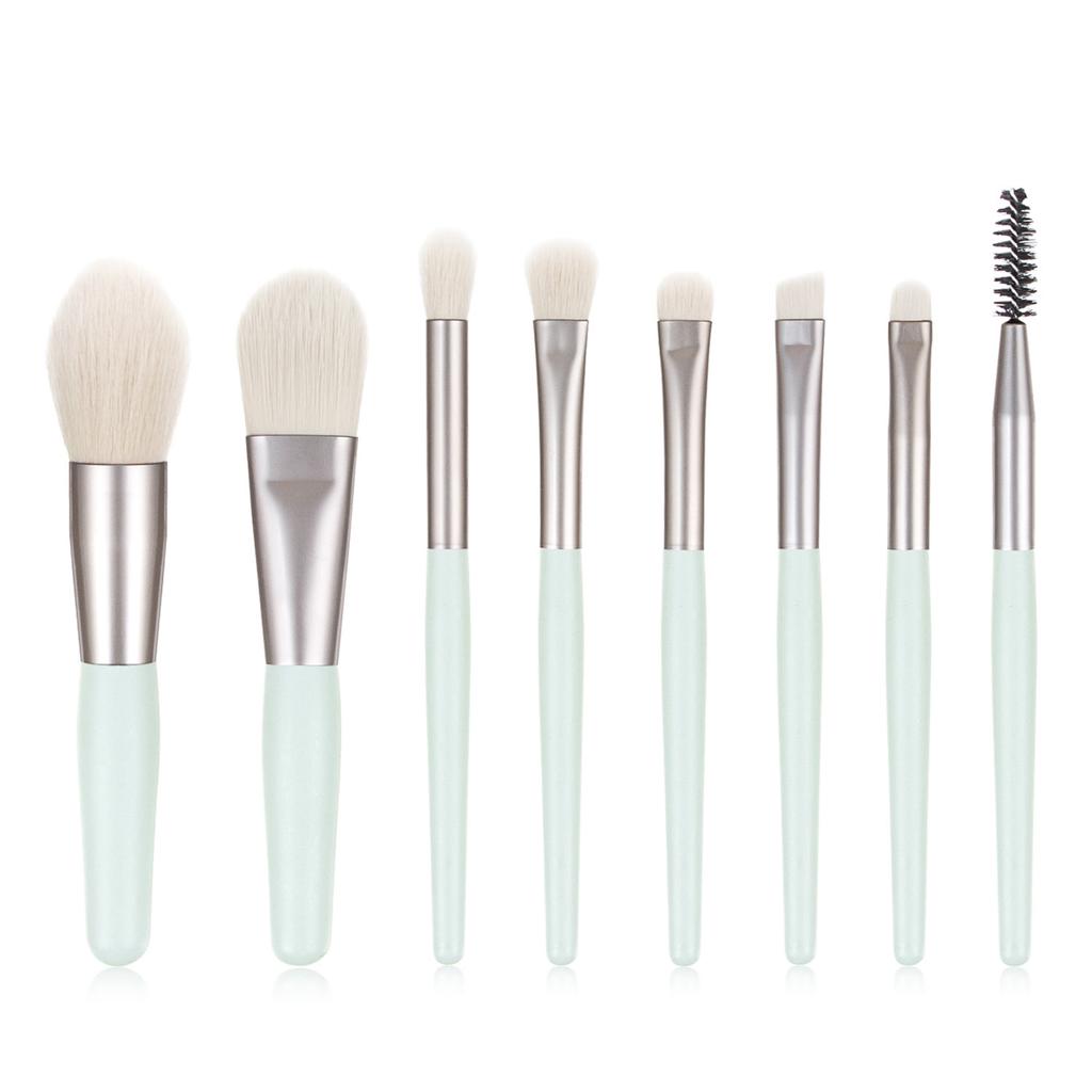 Mini Voyage 8 Piece Portable Soft Makeup Brush Set, Eye Shadow Foundation Powder Eyelash Lips Concealer Blush Makeup Brush Set