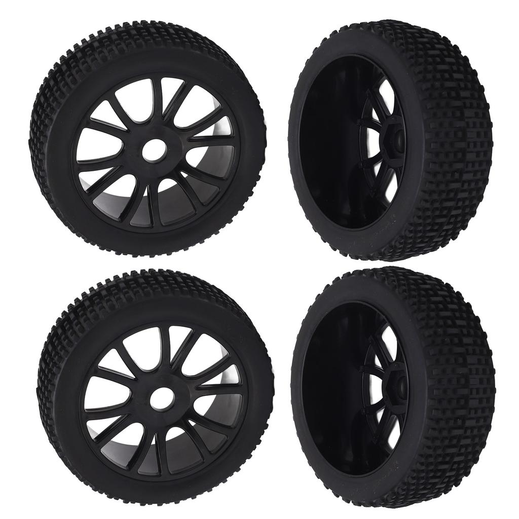 4Pcs RC Rubber Tires 12 Holes Perfect Grip Force Cushioning RC Wheel Rim Tires for 1/8 RC C