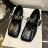 French Soft-soled Rhinestone Small Leather Shoes 2025 Summer New Wear Flat-soled Fairy Wind Shallow Mouth with Skirt Single Shoes Women