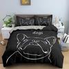Cartoon Dog Duvet Cover Cute Pet Comfortable Duvet Quilt Cover Pillowcase Bedding Set Children Bedroom Decoration Home Textile