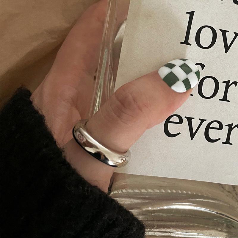 925 Silver-Plated Irregular Plain Ring for Women - Korean Simple & Trendy Design, Non-Fading