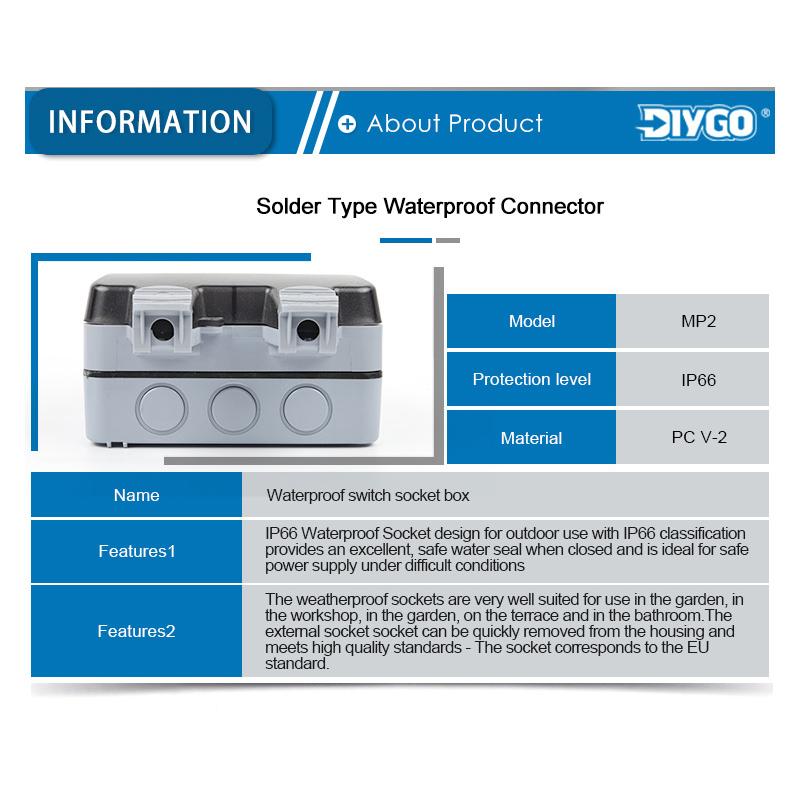 IP66 EU Немецкий стандарт двойная розетка с выключателем питания с USB и подсветкой, наружная водонепроницаемая пылезащищенная настенная розетка с выключателем для дома