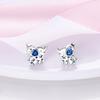 New 925 Sterling Silver Stud Earrings Cat Elephant Star Circular Stud Earring Gift Jewelry