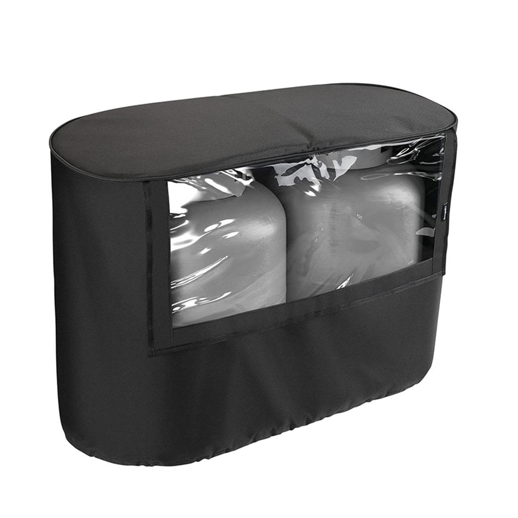 RVs Trailer Propane Cover Replacement Waterproof Covers Fit 20LB/30LB DualPropane for Trailer Black
