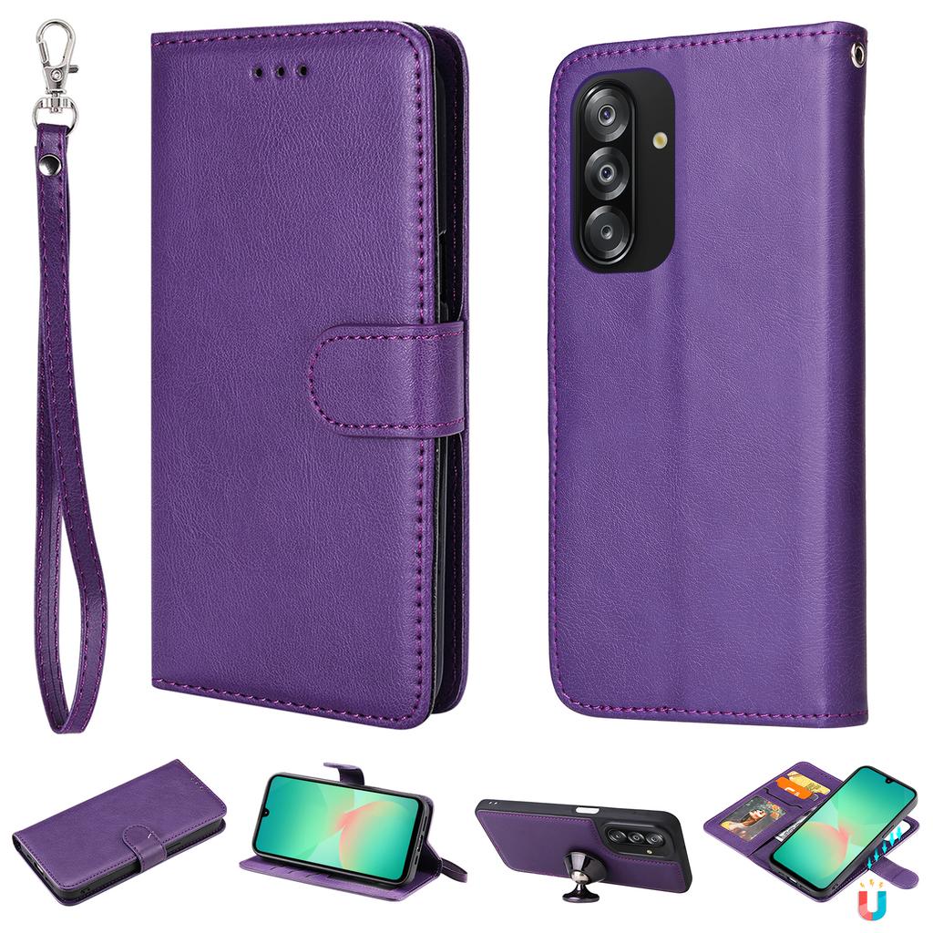 Чехол-кошелек 2-в-1 со съемным магнитным кожаным кошельком и ремешком для Samsung Galaxy A26 5G/A16 4G/Galaxy A16 5G