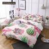Cactus Duvet Cover Set King Queen Size Tropical Botanical Garden Print Green Plant For Girls Boys Teen Polyester Bedding Set
