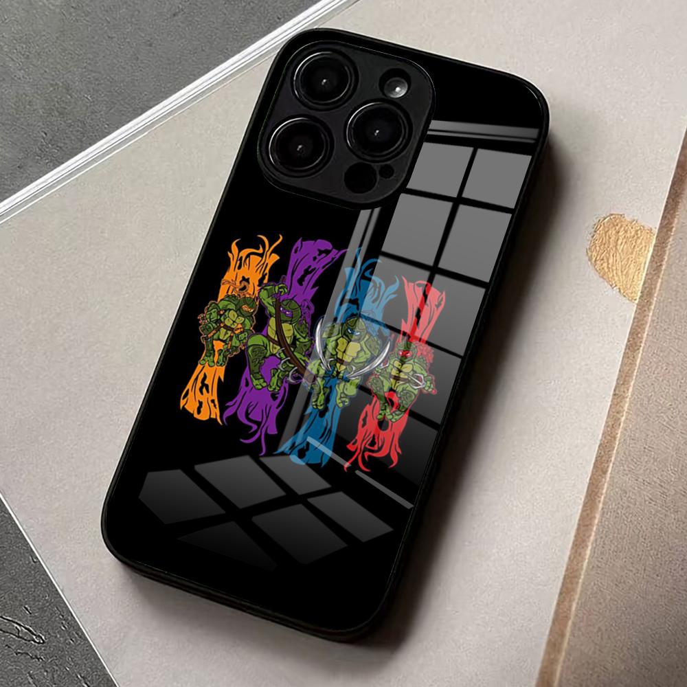Anime Tortugas Ninjas Phone Case For IPhone 17 Pro Max 16 15 14 Pro Max 13 11 X Xs Xr 8 7Plus Glass Cover
