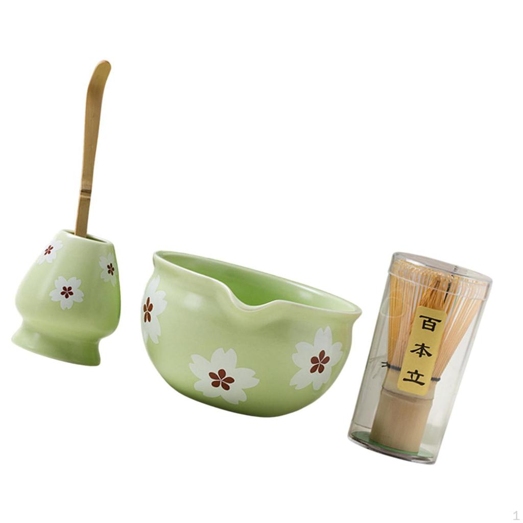 Набор для матча из 4 предметов с венчиком и ложкой для приготовления чая