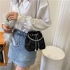Модные нейлоновые сумки через плечо Плиссированный цветочный дизайн Круглая ручная сумка Изысканная цепочка Сумка через плечо Женская
