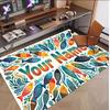 Fish Ocean Theme Soft Crystal Velvet Rug Custom Name & Text Print Non Slip Floor Rug for Bedroom Living Room