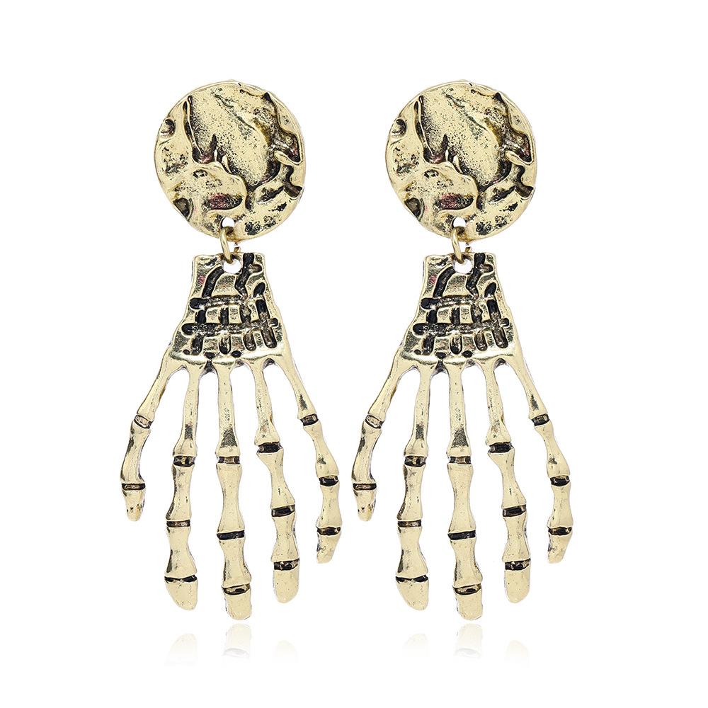 Аксессуары на Хэллоуин, ретро-серьги с черепом и косточкой, персонализированные серьги