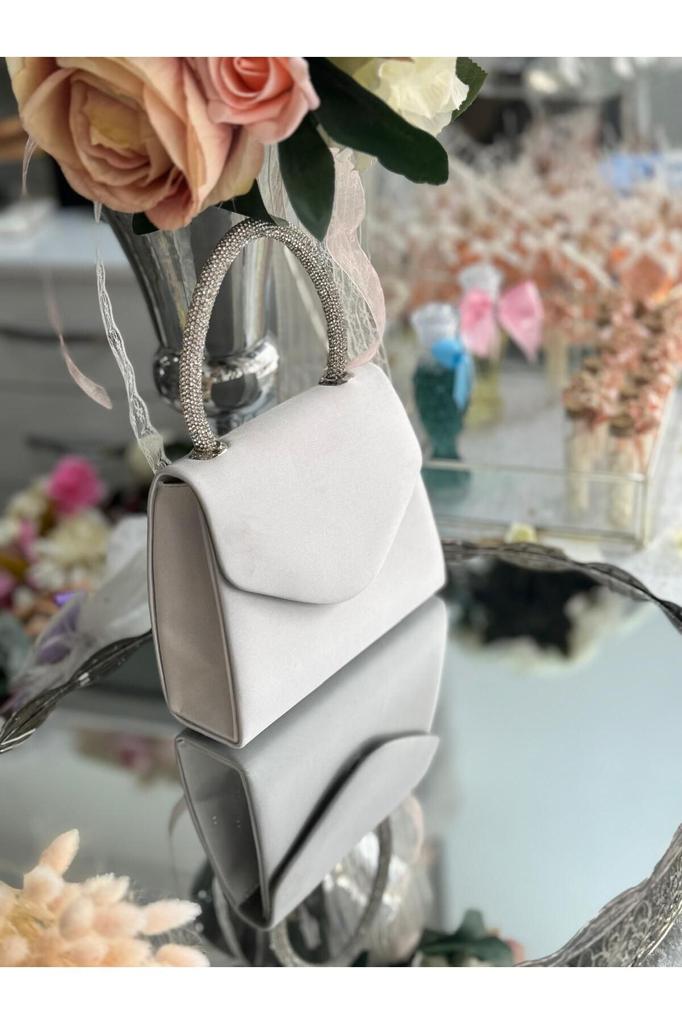 Women's Stylish and Useful Evening Dress Bag Evening Dress Bag with Satin Stone Handle for Weddings, Graduations, Elegant Events...