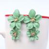 1 Pair Colorful Flower Stud Earrings Matte Bright Color Elegant Nonallergic Sweet Flower