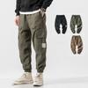 Men Vintage Cargo Pants Thin Multi-pocket Oversize Trousers Cotton Casual Jogger Jogging Streetwear Patch Male Clothing