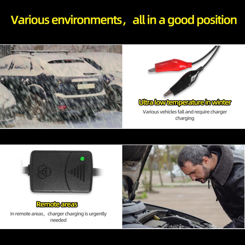 12V 1300mA Smart Car Battery Charger Rechargeable Sealed Lead Battery Charger For Car Truck Motorcycle