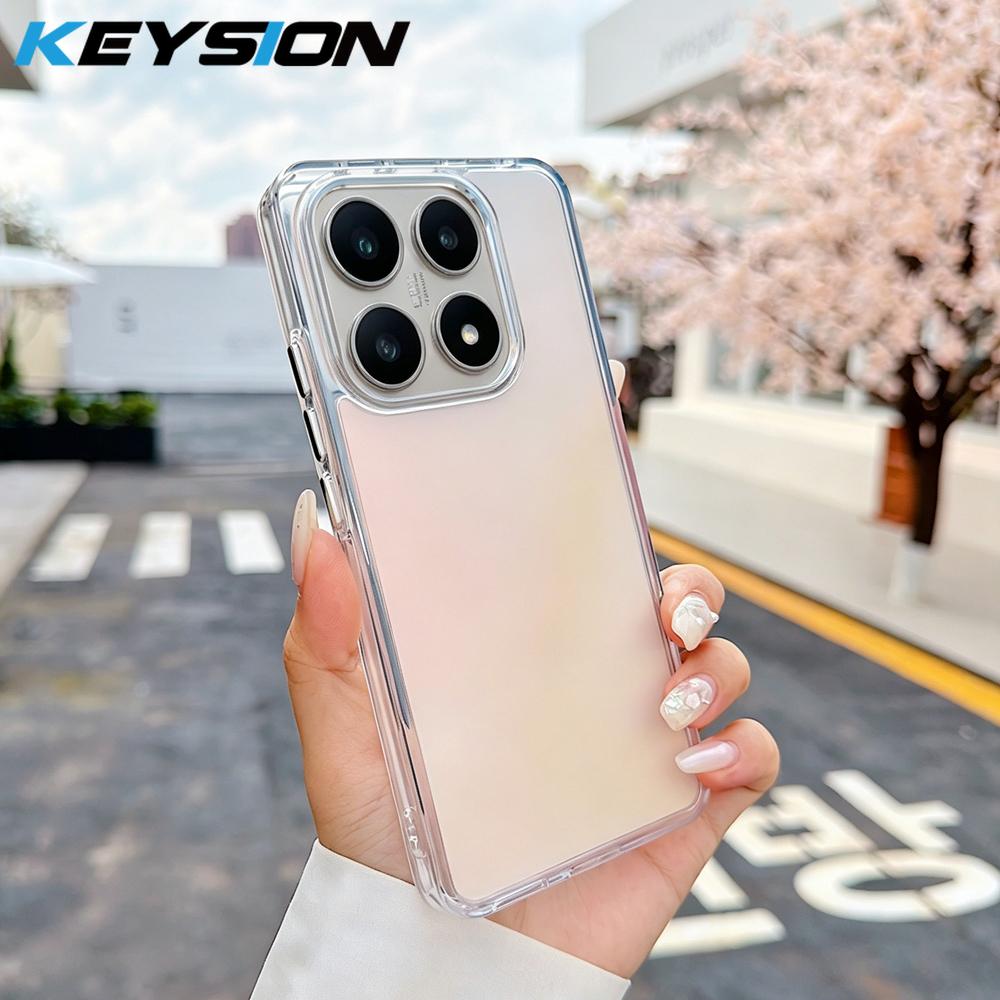 KEYSION Модный лазерный градиентный цветной чехол для телефона для Xiaomi 14T 14T Pro 5G, мягкий ударопрочный задний чехол из ТПУ+ПК для Xiaomi 14T 5G