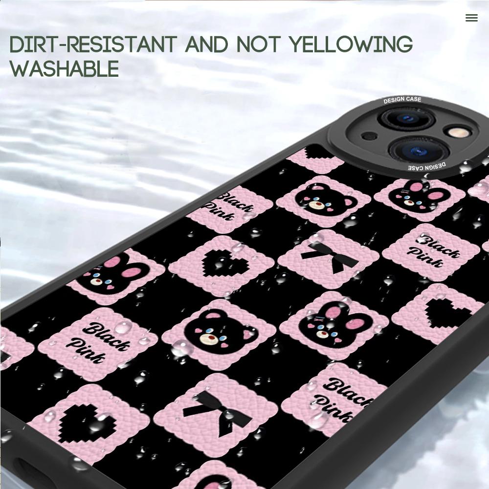 Решетчатый милый чехол для телефона из искусственной кожи с изображением медведя и кролика для iPhone 15 14 13 12 Pro Max Samsung Galaxy S23 Ultra S20 FE A52 Redmi Xiaomi POCO Мягкий чехол