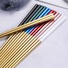 6Pair Colorful Stainless Steel Chopsticks Noodles Food Sushi Sticks Korean Tableware Kitchen Reusable Chinese Dinnerware Gift