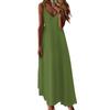 Женское летнее повседневное модное однотонное длинное платье без рукавов с V-образным вырезом, повседневные платья