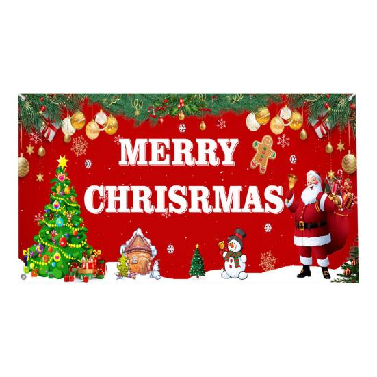 480x210 см Рождественский гобелен на дверь гаража Санта-Лось Снеговик с принтом в помещении и на открытом воздухе праздник настенный баннер фон дверная крышка декоративная ткань