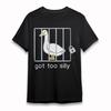 Women's Classic Plus Size T-Shirt Silly Duck In Cage Art Unisex 100% Cotton Tops