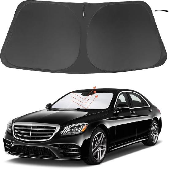 TINGLU Солнцезащитный козырек для Tesla Model X Tesla X 2016-2024 2025 Аксессуары Солнцезащитный козырек на лобовое стекло Защита от УФ-лучей Накидка на солнцезащитный козырек С