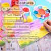 Eduway 5 Pcs Round Stencil Foam Sponge Dabber Set With Wooden Handle Brush Set For Art & Craft, Wall Paintings | Stipple
