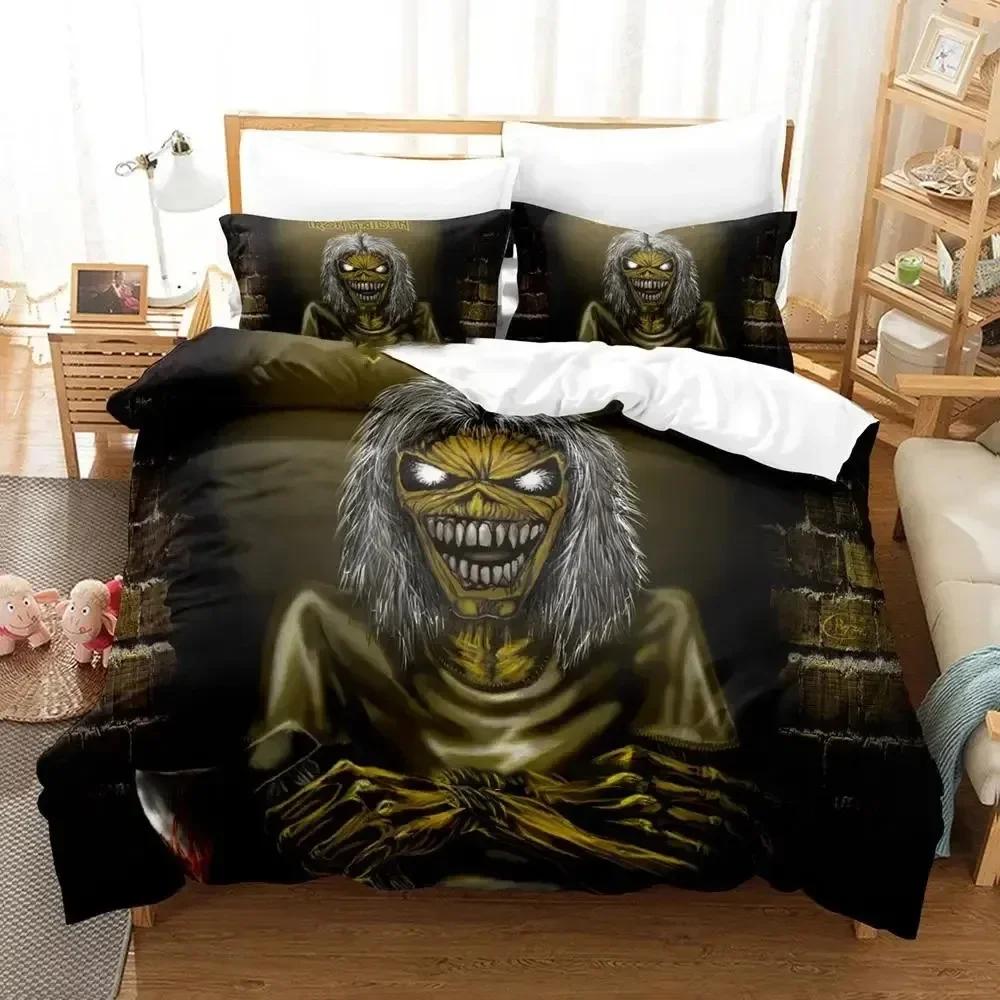 Iron Heavy Metal Maidens Bedding Set Duvet Cover Bed Set Quilt Cover Pillowcase Comforter King Queen Size Boys Adult Bedding Set