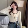 Сексуальный тонкий свитер для женщин, однотонный внутренний пуловер, осенний тонкий трикотажный свитер с длинными рукавами, повседневный трендовый свитер