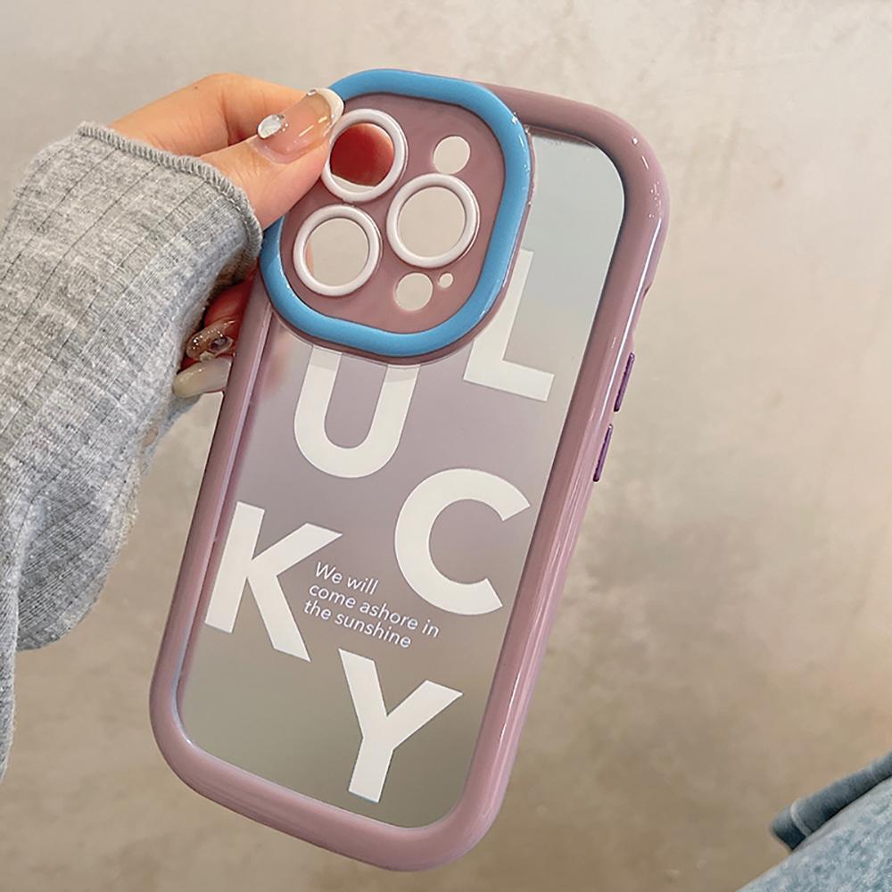Симпатичный противоударный чехол-бампер с надписью Lucky для Iphone 14 Pro Max 11 12 13 Pro Max, забавный мягкий модный прозрачный чехол на заднюю панель