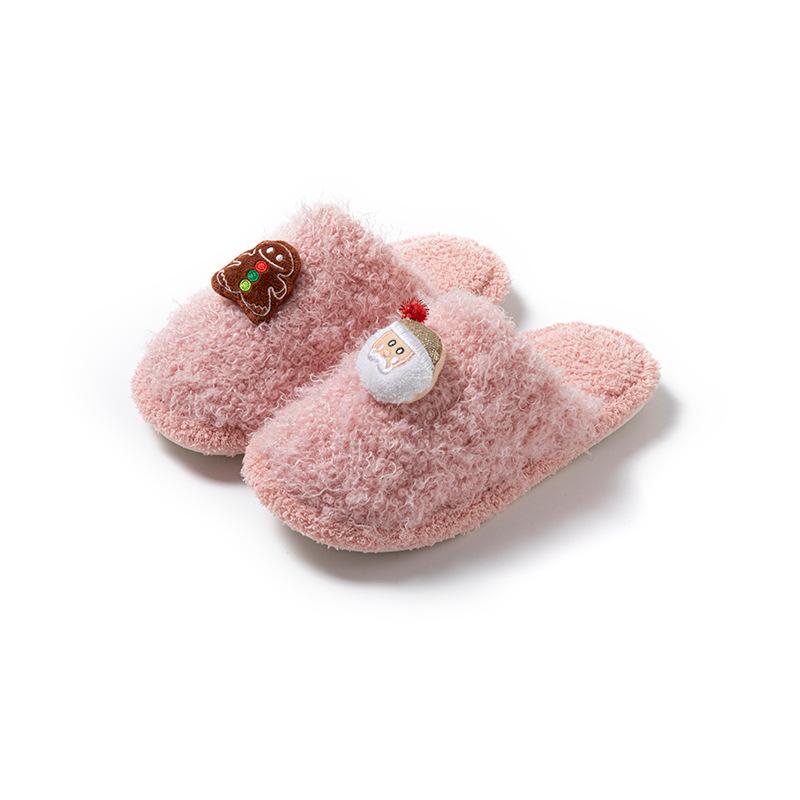 Fashion Women's Christmas Baotou Plush Slippers Women 2025 Autumn Winter New Indoor Cute Flat Bottom Comfortable Soft Sole Home Shoes